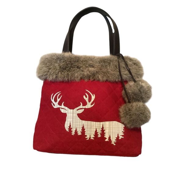 Reworked Vintage Little Red Holiday Bag - Picture 1 of 6